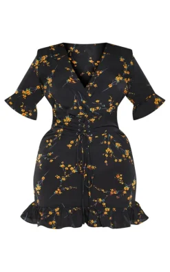 Plus Floral Corset Swing Dress-PrettyLittleThing Sale
