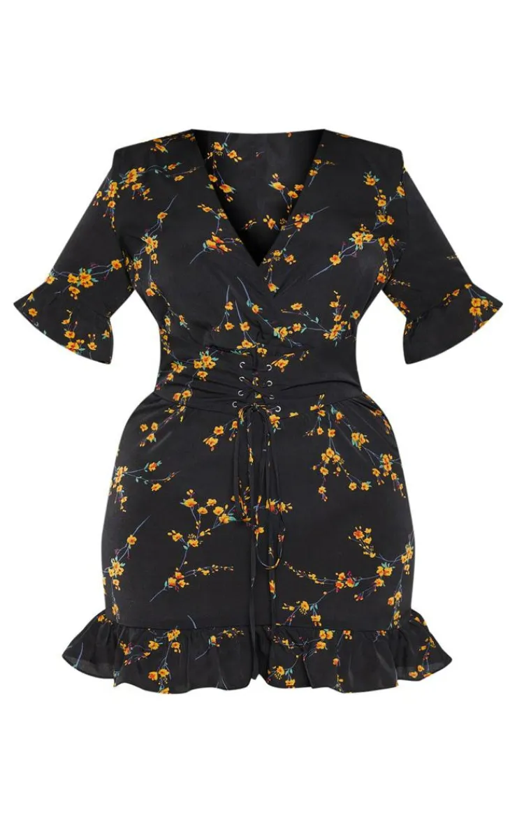 Plus Floral Corset Swing Dress-PrettyLittleThing Sale