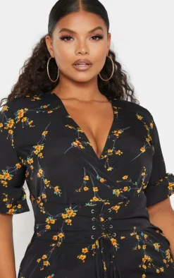 Plus Floral Corset Swing Dress-PrettyLittleThing Sale
