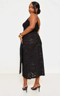 Plus Floral Tie Side Midi Dress-PrettyLittleThing Clearance
