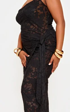Plus Floral Tie Side Midi Dress-PrettyLittleThing Clearance