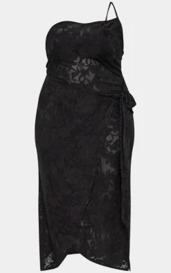 Plus Floral Tie Side Midi Dress-PrettyLittleThing Clearance