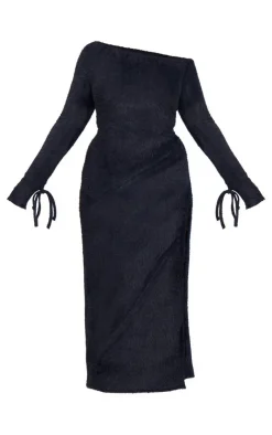 PrettyLittleThing Christmas Shop*Plus Fluffy One Shoulder Maxi Dress