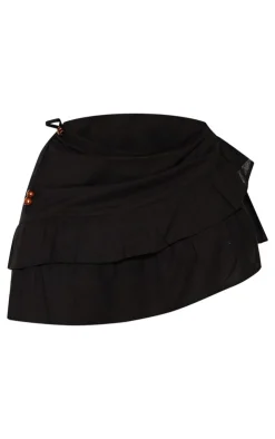 Sale PrettyLittleThing Plus Frill Detail Ruffle Mini Skirt Black