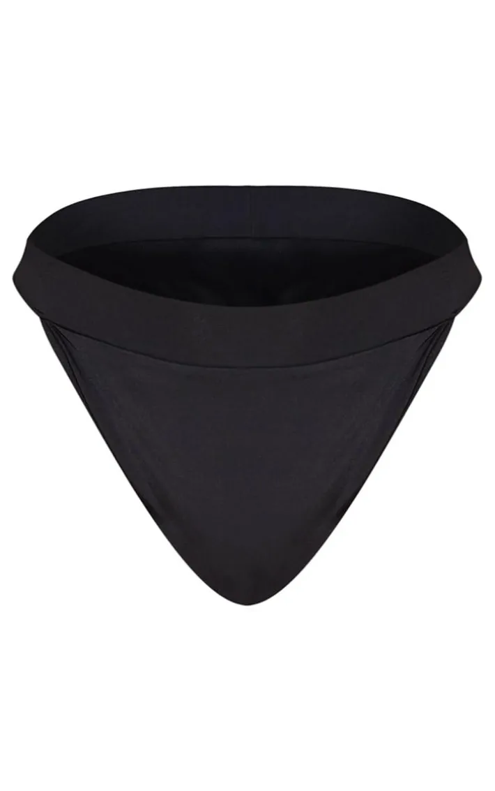 Plus Black High Leg Bikini Bottom