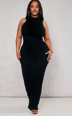 Plus High Neck Midaxi Dress-PrettyLittleThing Outlet