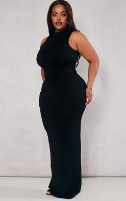 Plus High Neck Midaxi Dress-PrettyLittleThing Outlet