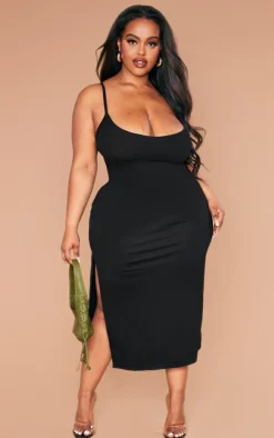 Plus Jersey Split Midi Dress-PrettyLittleThing Discount