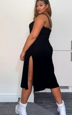 Plus Jersey Split Midi Dress-PrettyLittleThing Discount