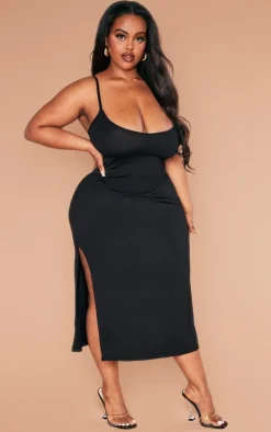 Plus Jersey Split Midi Dress-PrettyLittleThing Discount