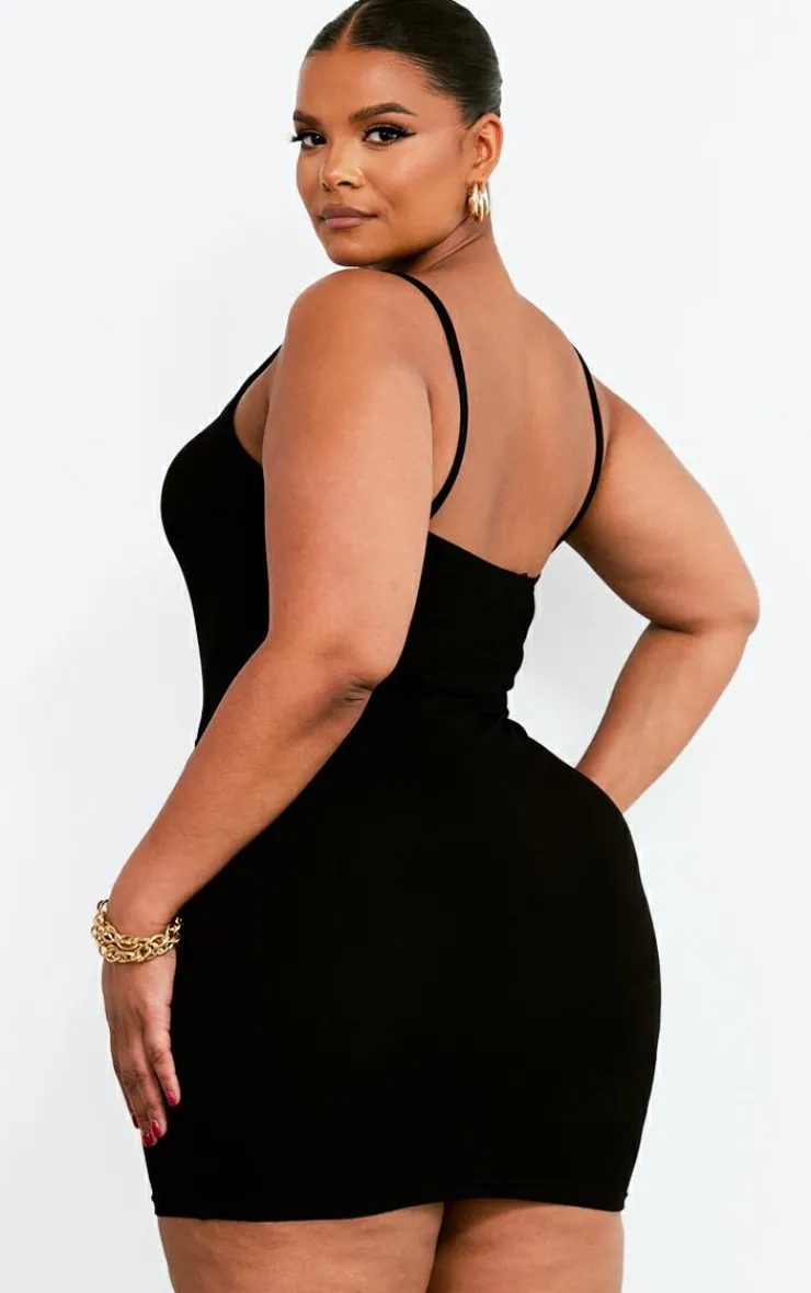 Plus Jersey Strappy Bodycon Dress-PrettyLittleThing Hot