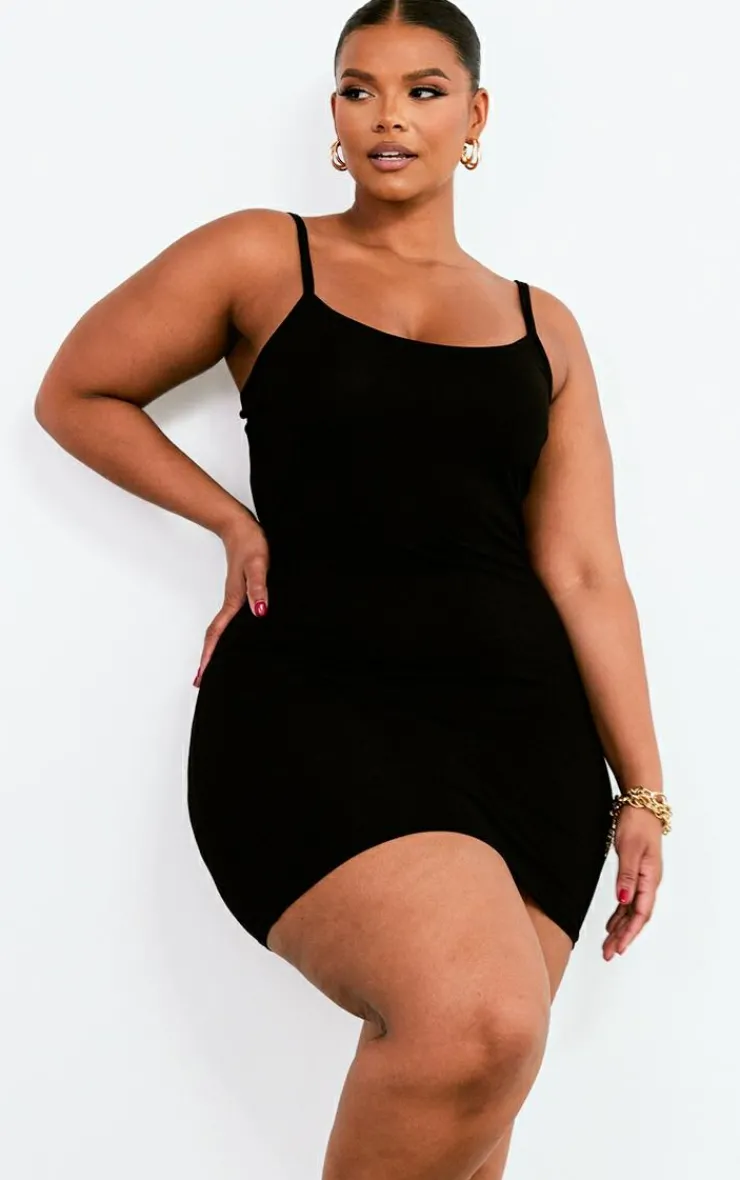 Plus Jersey Strappy Bodycon Dress-PrettyLittleThing Hot