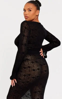PrettyLittleThing Sweaters*Plus Knitted Detail Cropped Sweater