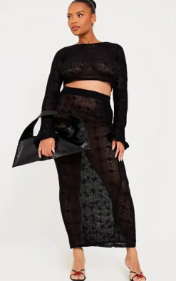 PrettyLittleThing Sweaters*Plus Knitted Detail Cropped Sweater