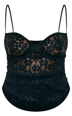 PrettyLittleThing Sleeveless Tops*Plus Lace Spaghetti Strap Long Corset