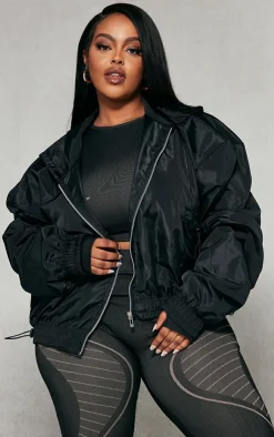 PrettyLittleThing Bomber Jackets*Plus Lightweight Textured Shell Bomber Jacket
