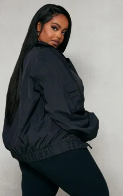 PrettyLittleThing Bomber Jackets*Plus Lightweight Textured Shell Bomber Jacket