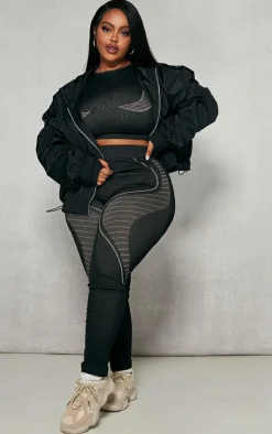 PrettyLittleThing Bomber Jackets*Plus Lightweight Textured Shell Bomber Jacket