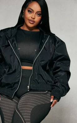 PrettyLittleThing Bomber Jackets*Plus Lightweight Textured Shell Bomber Jacket