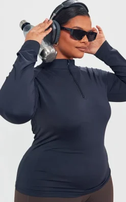 PrettyLittleThing Gym Wear*Plus Long Sleeve Zip Up Sports Top