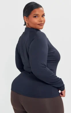 PrettyLittleThing Gym Wear*Plus Long Sleeve Zip Up Sports Top