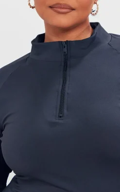 PrettyLittleThing Gym Wear*Plus Long Sleeve Zip Up Sports Top