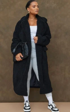 PrettyLittleThing Winter Coats & Jackets*Plus Longline Borg Coat
