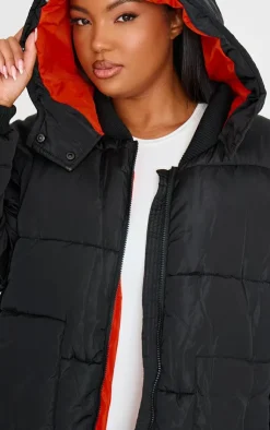 PrettyLittleThing Puffer Jackets*Plus Maxi Contrast Hooded Puffer Jacket