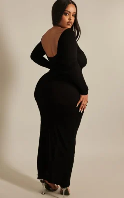 Plus Mesh Low Back Maxi Dress-PrettyLittleThing Outlet