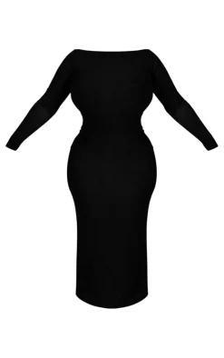 Plus Mesh Low Back Maxi Dress-PrettyLittleThing Outlet