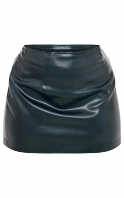 Best PrettyLittleThing Plus Micro Mini Faux Leather Skirt Black