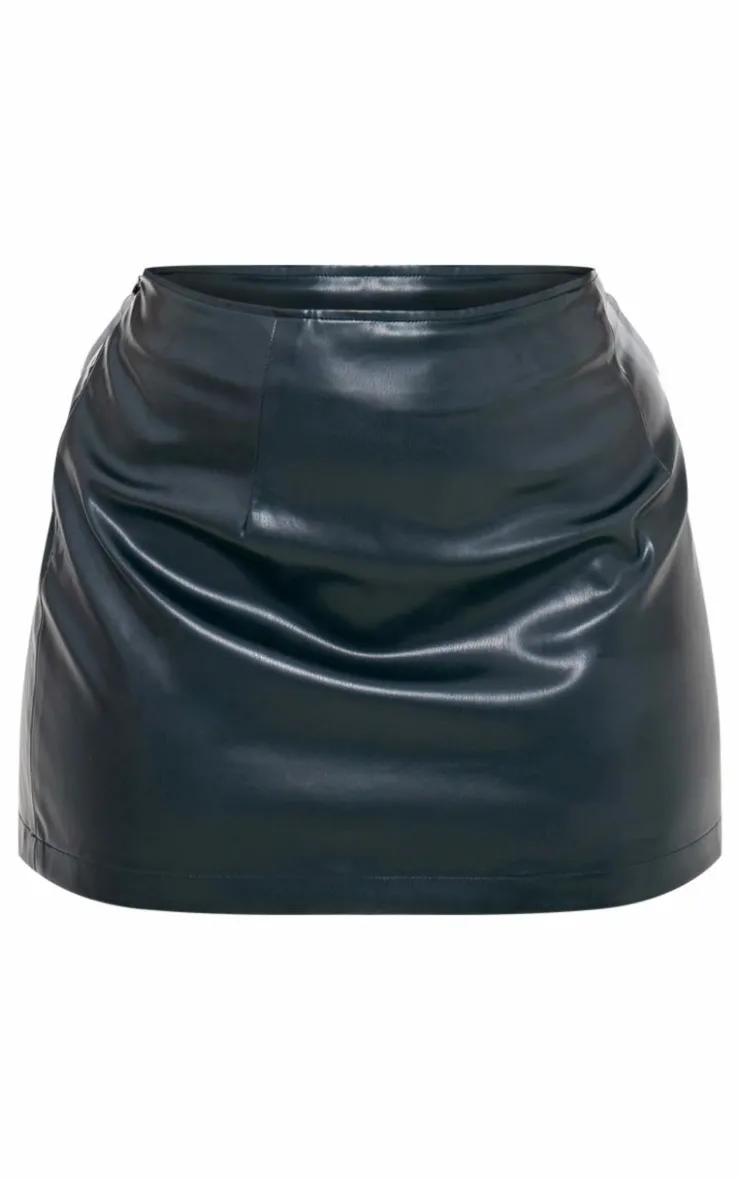 Best PrettyLittleThing Plus Micro Mini Faux Leather Skirt Black