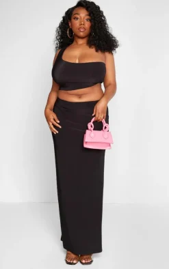 Plus One Shoulder Ring Detail Cut Out Maxi Dress-PrettyLittleThing New