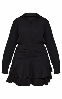 Plus Oversized Shirt Frill Detail Shift Dress-PrettyLittleThing Outlet