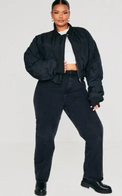 PrettyLittleThing Bomber Jackets*Plus Panel Bomber Jacket