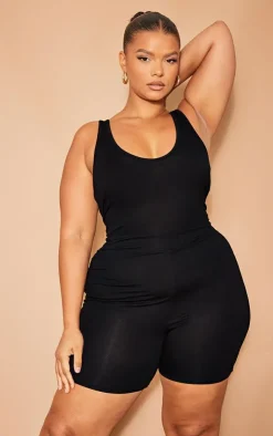 PrettyLittleThing Unitards*Plus Plunge Front Unitard