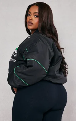 PrettyLittleThing Bomber Jackets*Plus Printed Nylon Bomber Jacket