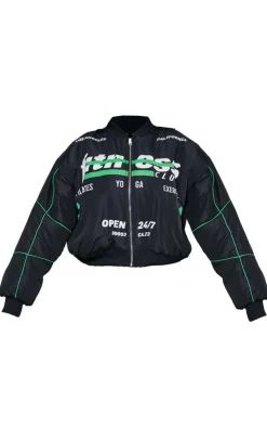 PrettyLittleThing Bomber Jackets*Plus Printed Nylon Bomber Jacket
