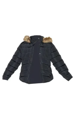 PrettyLittleThing Puffer Jackets*Plus Quilted Mara Faux Fur Hooded Puffer Jacket