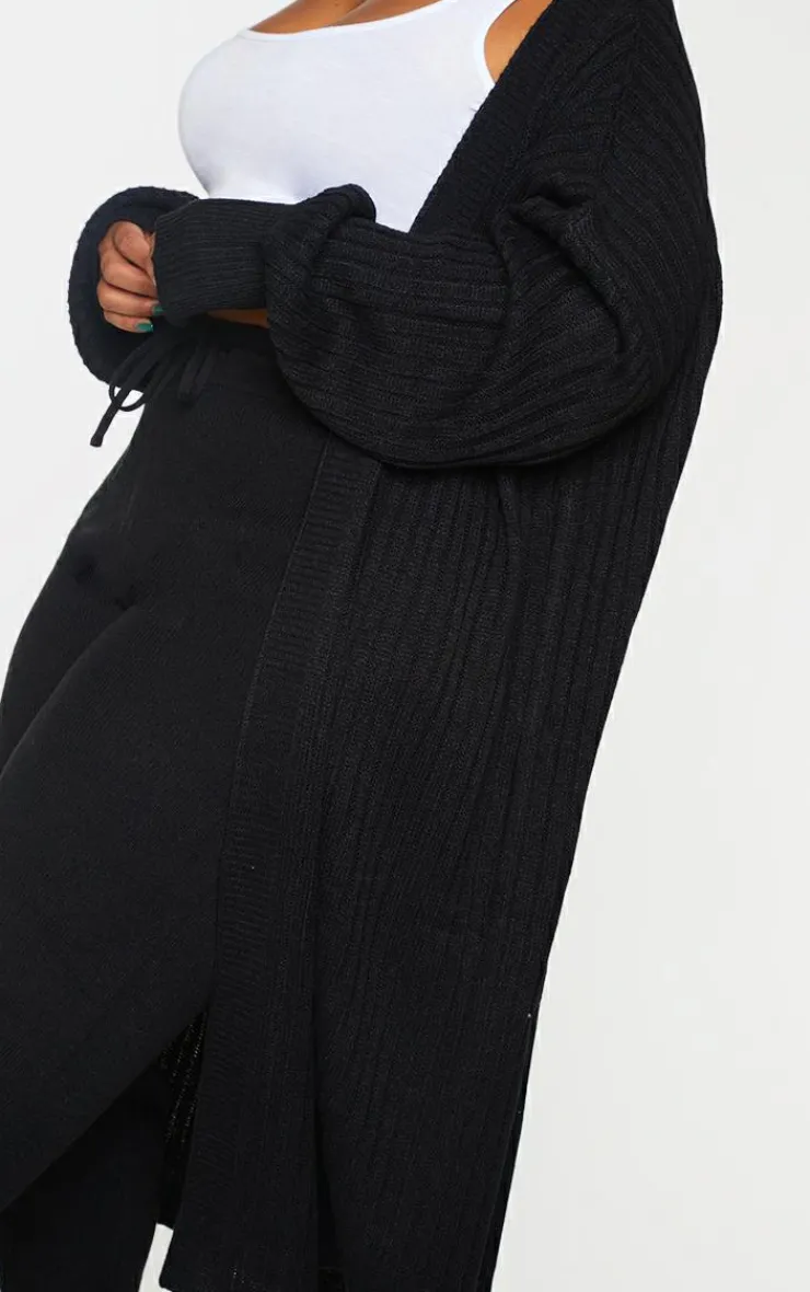 PrettyLittleThing Cardigans*Plus Ribbed Knit Midi Cardigan