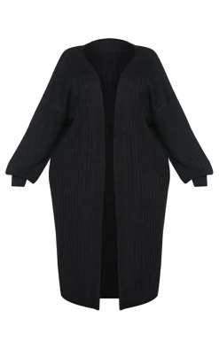 PrettyLittleThing Cardigans*Plus Ribbed Knit Midi Cardigan