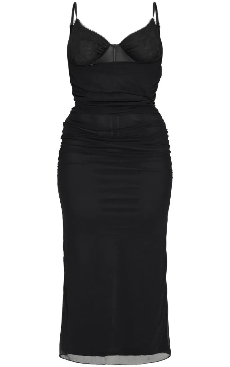Plus Ruched Corset Underlay Maxi Dress-PrettyLittleThing Sale