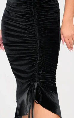 Plus Ruched Front Satin Midaxi Dress-PrettyLittleThing Discount