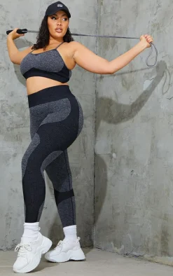 PrettyLittleThing Seamless Gym Wear*Plus Seamless 2 Tone Contour Leggings