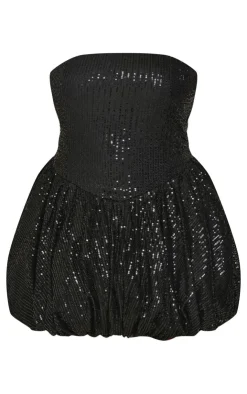 Plus Sequin Bandeau Mini Puffball Dress-PrettyLittleThing Best