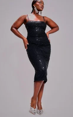 Plus Sequin Mesh Midi Dress-PrettyLittleThing Best