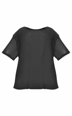 Plus Sheer Mesh Oversized T-Shirt-PrettyLittleThing Online