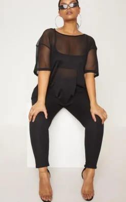 Plus Sheer Mesh Oversized T-Shirt-PrettyLittleThing Online