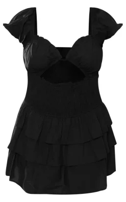 Plus Shirred Waist Cut Out Shift Dress-PrettyLittleThing Best