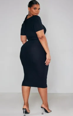 PrettyLittleThing Snatched*Plus Soft Touch Jersey Cut Out Bust Midi Dress